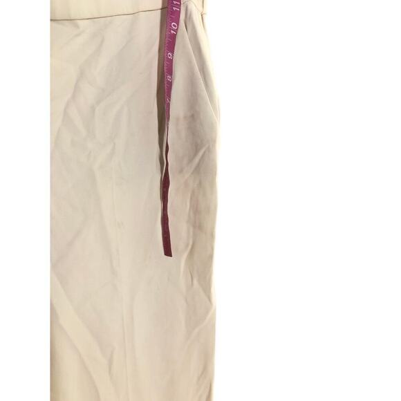 Theory Treeca Pants Crepe Pull On Mid Rise Straight Leg Ankle Trousers Rice 12 - Picture 5 of 9